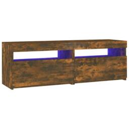 Berkfield Home TV Cabinet with LED Lights Smoked Oak 120x35x40 cm in Brown - Size: 120 x 35 x 40 cm - thumbnail 3