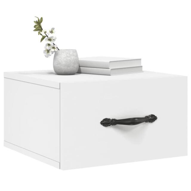 Berkfield Home Decorative Wall-mounted Bedside Cabinet White 35x35x20 cm - Size: 35 x 35 x 20 cm - image 1