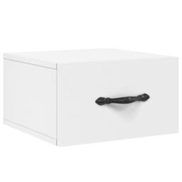 Berkfield Home Decorative Wall-mounted Bedside Cabinet White 35x35x20 cm - Size: 35 x 35 x 20 cm - thumbnail 3