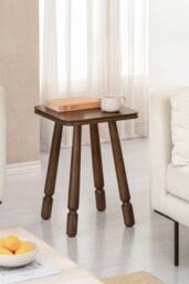 MH London Square Solid Mango Wood Side Table, Bedside End Table for Living Room & Bedroom - Olive in Dark Brown - thumbnail 4