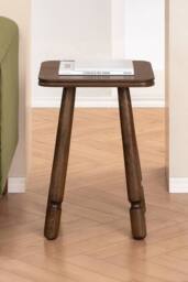 MH London Square Solid Mango Wood Side Table, Bedside End Table for Living Room & Bedroom - Olive in Dark Brown - thumbnail 2