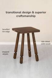 MH London Square Solid Mango Wood Side Table, Bedside End Table for Living Room & Bedroom - Olive in Dark Brown - thumbnail 3
