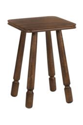 MH London Square Solid Mango Wood Side Table, Bedside End Table for Living Room & Bedroom - Olive in Dark Brown - thumbnail 5