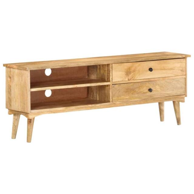 Berkfield Home TV Cabinet 140x30x50 cm Solid Mango Wood in Brown - Size: 140 x 30 x 50 cm - image 1