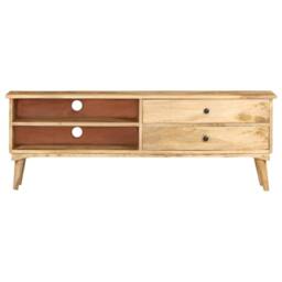 Berkfield Home TV Cabinet 140x30x50 cm Solid Mango Wood in Brown - Size: 140 x 30 x 50 cm - thumbnail 3