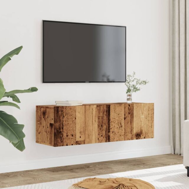 Berkfield Home TV Cabinets Wall-mounted 2 pcs Old Wood 100x30x30 cm in Brown - Size: 100 x 30 x 30 cm - image 1