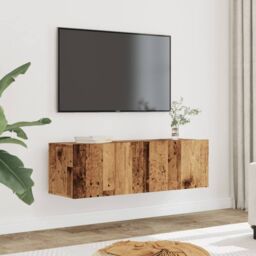 Berkfield Home TV Cabinets Wall-mounted 2 pcs Old Wood 100x30x30 cm in Brown - Size: 100 x 30 x 30 cm - thumbnail 1