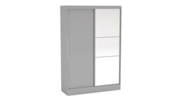 Birlea Lynx 2 Door Sliding Wardrobe With Mirror in Grey - thumbnail 2