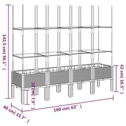 Berkfield Home Garden Planter with Trellis White 160x40x142.5 cm PP - thumbnail 7