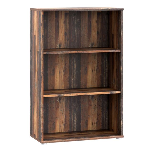 Furniture To Go Essential Tall Wide 2 Shelf Bookcase in Vintage Oak in Dark Brown - image 1
