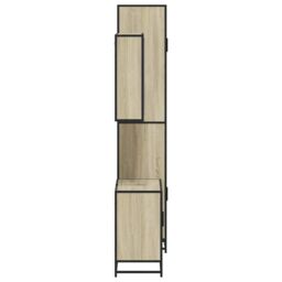 Berkfield Home 3 Piece Bathroom Furniture Set Sonoma Oak Engineered Wood in Brown - thumbnail 6