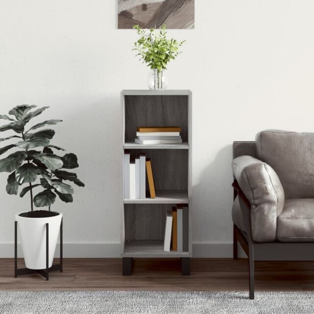 Berkfield Home Sideboard Grey Sonoma 34.5x32.5x90 cm Engineered Wood - image 1