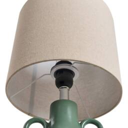 Wyld and Coco Green Ceramic Table Lamp with Textured Cotton Shade - thumbnail 5
