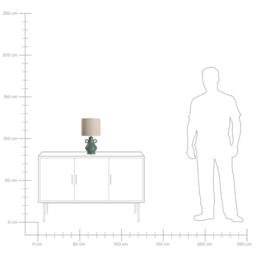 Wyld and Coco Green Ceramic Table Lamp with Textured Cotton Shade - thumbnail 9