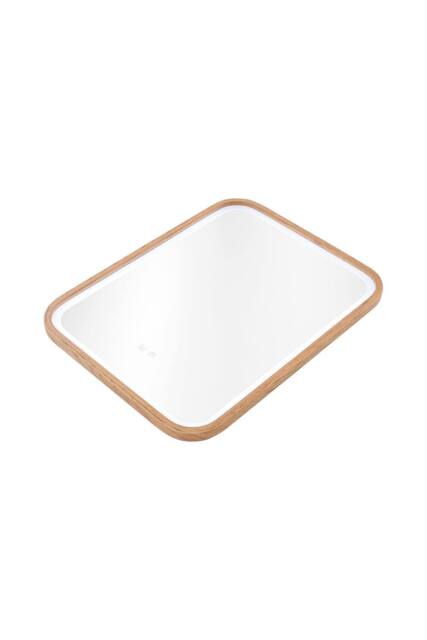 Living and Home Wall-Mounted Bathroom Adjustable LED Vanity Mirror with Demister in Brown - image 1