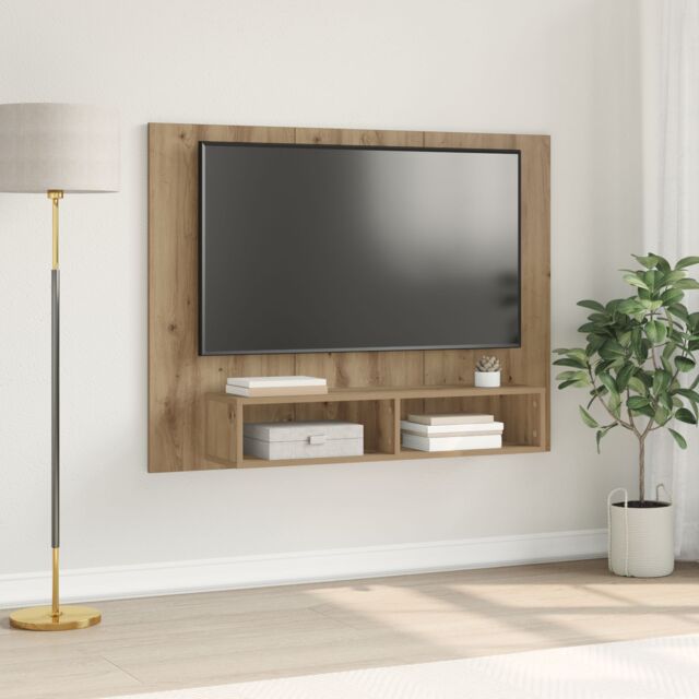 Berkfield Home Wall TV Cabinet Artisan oak Engineered wood in Brown - image 1