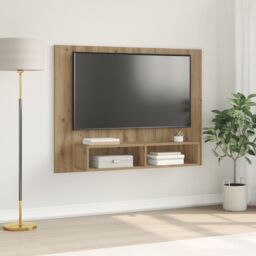 Berkfield Home Wall TV Cabinet Artisan oak Engineered wood in Brown - thumbnail 1