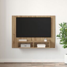 Berkfield Home Wall TV Cabinet Artisan oak Engineered wood in Brown - thumbnail 4