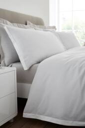 Bianca 'Seersucker Woven Stripe' 180 Thread Count Cotton Duvet Cover Set in Grey - Size: Single - thumbnail 4