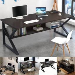 FORGEVIO Computer Desk Laptop Pc Study Table Office Desk Home Furniture in Black - thumbnail 3