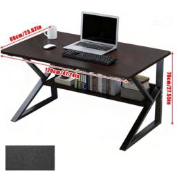 FORGEVIO Computer Desk Laptop Pc Study Table Office Desk Home Furniture in Black - thumbnail 2