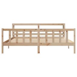 Berkfield Home Bed Frame without Mattress 180x200 cm Super King Solid Wood Pine in Brown - thumbnail 4