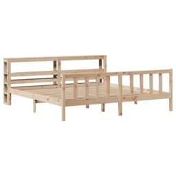 Berkfield Home Bed Frame without Mattress 180x200 cm Super King Solid Wood Pine in Brown - thumbnail 3