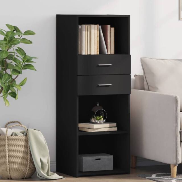Berkfield Home Highboard Black 45x42.5x124 cm Engineered Wood - image 1