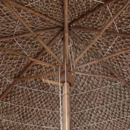 Berkfield Home Bamboo Umbrella 270 cm with Banana Leaf Roof in Brown - thumbnail 2