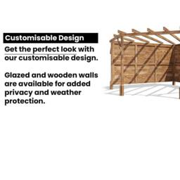 Dunster House Wooden Corner Pergola Kit 3x3m Pressure Treated Utopia Diamond in Brown - thumbnail 6