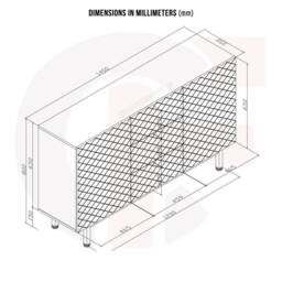 Mex Furniture LTD Sideboard Diamond Luxe 140cm - White - thumbnail 8