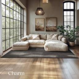 tectake Rug Zonelle 140 X 200 Cm - Anthracite in Dark Grey - Size: 140 cm x 200 cm - thumbnail 3