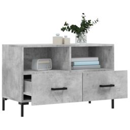 Berkfield Home TV Cabinet Concrete Grey 80x36x50 cm Engineered Wood - Size: 80 x 36 x 50 cm - thumbnail 4