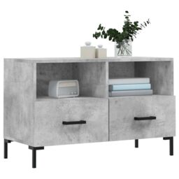 Berkfield Home TV Cabinet Concrete Grey 80x36x50 cm Engineered Wood - Size: 80 x 36 x 50 cm - thumbnail 3