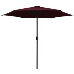 Berkfield Home Outdoor Parasol with Aluminium Pole 270x246 cm Bordeaux Red - thumbnail 2