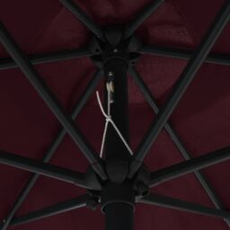 Berkfield Home Outdoor Parasol with Aluminium Pole 270x246 cm Bordeaux Red - thumbnail 5