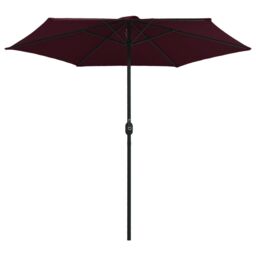 Berkfield Home Outdoor Parasol with Aluminium Pole 270x246 cm Bordeaux Red - thumbnail 3