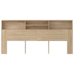 Berkfield Home Headboard Cabinet Sonoma Oak 220x19x103.5 cm in Light Tan