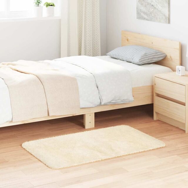 Berkfield Home Shaggy Rug High Pile NAVARRA Cream 60x100 cm Polyester - Size: Medium - image 1