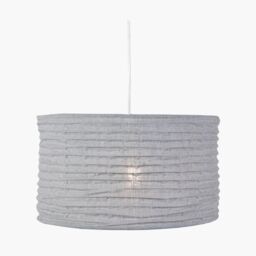 Ruma 50cm Hessian Accordion Ceiling Lampshade Pendant in Grey - thumbnail 3