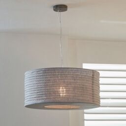 Ruma 50cm Hessian Accordion Ceiling Lampshade Pendant in Grey - thumbnail 1