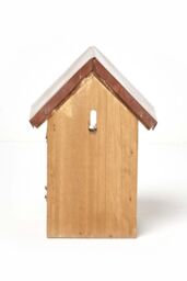 Homescapes Real Wood Bird Box House with Copper Roof in Brown - thumbnail 3