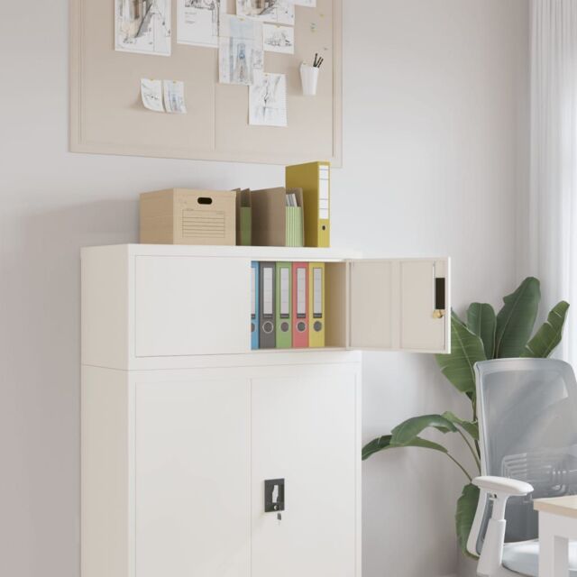 Berkfield Home File Cabinet White 90x40x40 cm Steel - Size: 90 x 40 x 40 cm - image 1