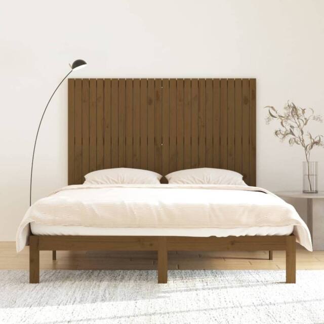 Berkfield Home Wall Headboard Honey Brown 166x3x110 cm Solid Wood Pine - Size: 166 x 3 x 110 cm - image 1