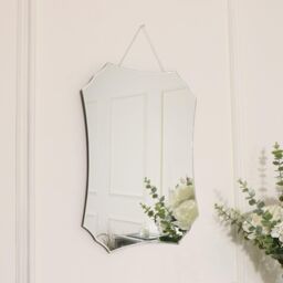 Melody Maison Deco Frameless Bevelled Wall Mirror 38cm X 50cm in Clear - Size: 38 cm X 50 cm - thumbnail 2