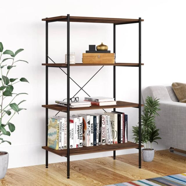 Berkfield Home 4-Tier Shelving Unit Black & Dark Wood 80x40x130 cm - Size: 80 x 40 x 130 cm - image 1