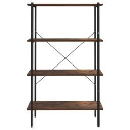 Berkfield Home 4-Tier Shelving Unit Black & Dark Wood 80x40x130 cm - Size: 80 x 40 x 130 cm - thumbnail 3