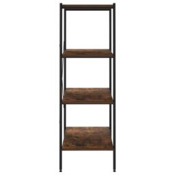 Berkfield Home 4-Tier Shelving Unit Black & Dark Wood 80x40x130 cm - Size: 80 x 40 x 130 cm - thumbnail 4