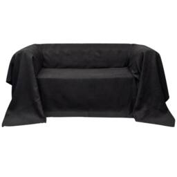Berkfield Home Micro-suede Couch Slipcover Anthracite 210 x 280 cm in Black - thumbnail 2