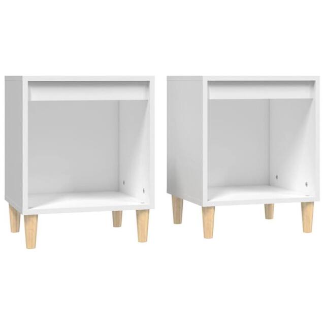 Berkfield Home Bedside Cabinets 2 pcs White 40x35x50 cm - Size: 40 x 35 x 50 cm - image 1